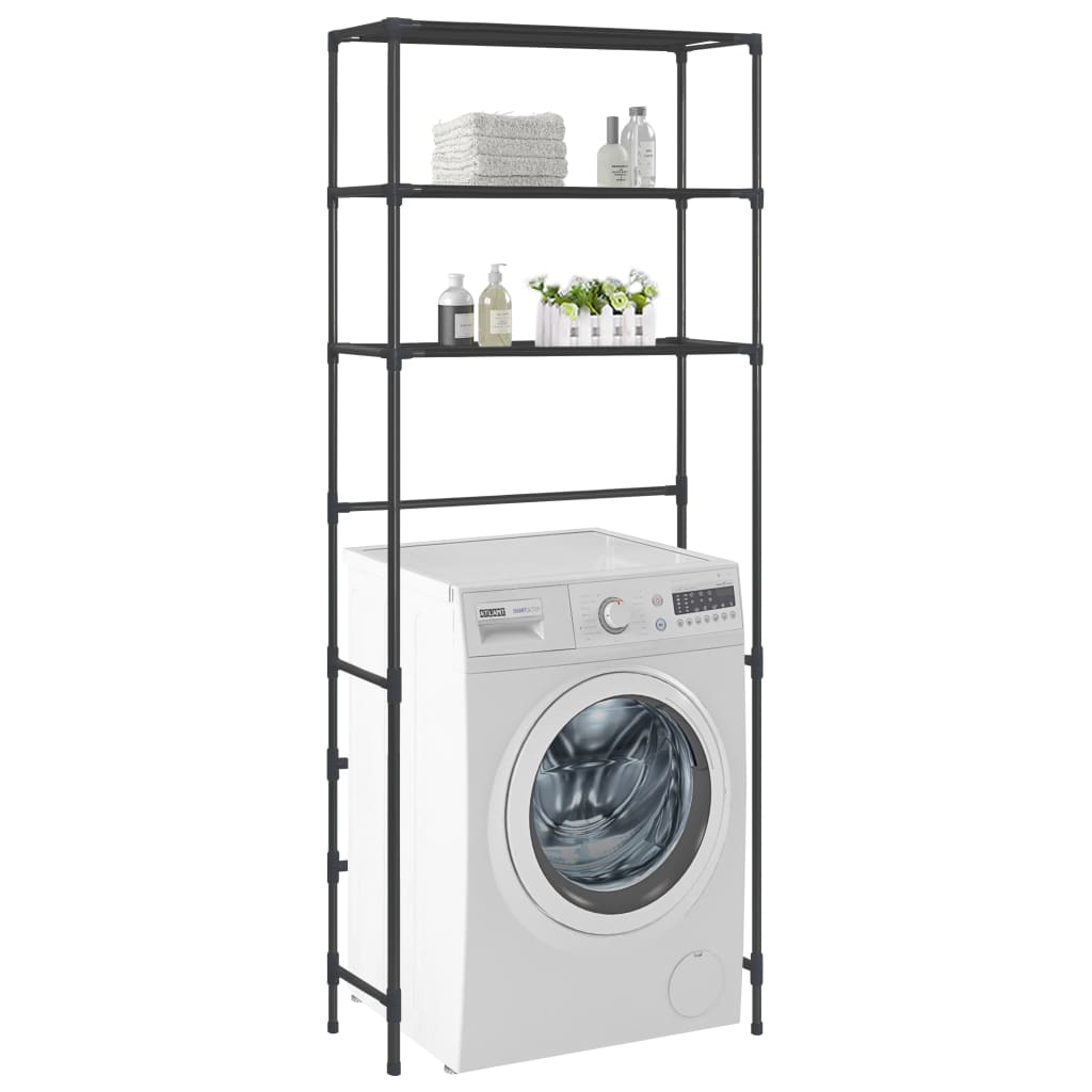 Storage rack with 3 shelves 69x28x169 black - number 1.