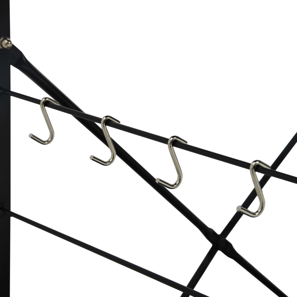 Køkkenreol til mikroovn 60x39,6x123 cm konstrueret træ - sort - number 5.