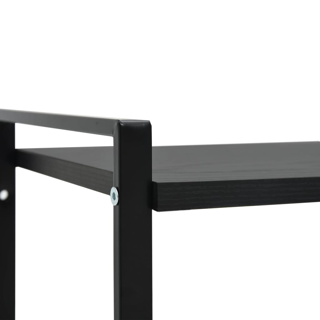 Bogreol med 2 hylder 52x28x59 cm konstrueret træ - sort, 1 - number 6.