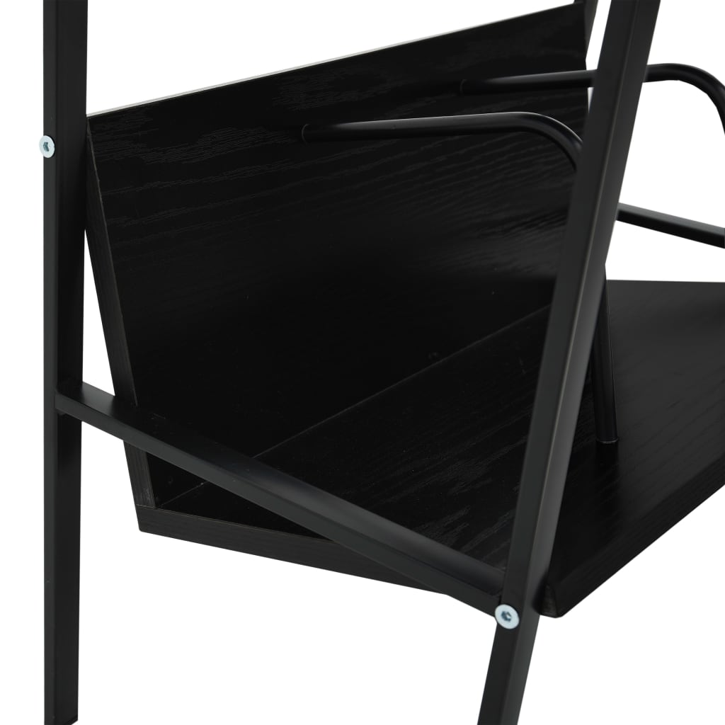 Bogreol med 2 hylder 52x28x59 cm konstrueret træ - sort, 1 - number 7.