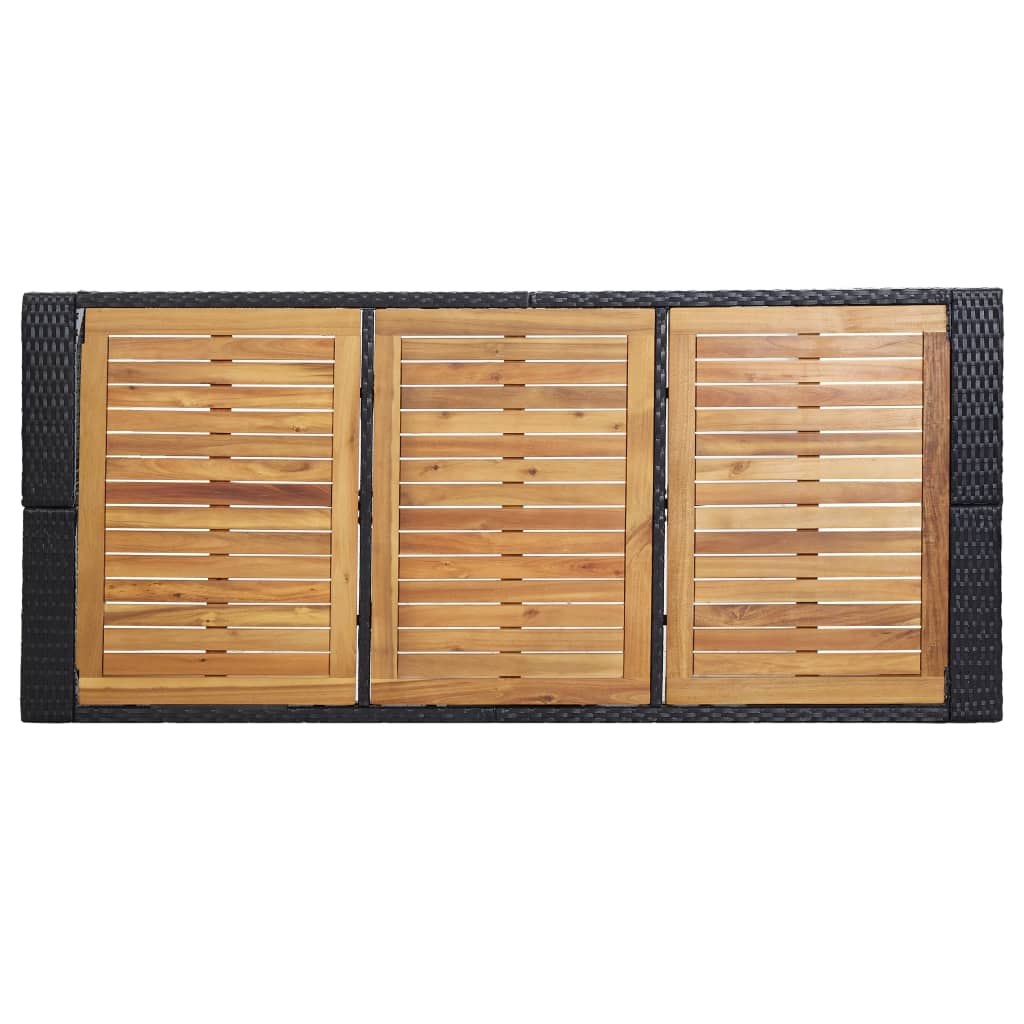 Utendørs bar sett 7 deler med puter polyrattan svart - number 5.