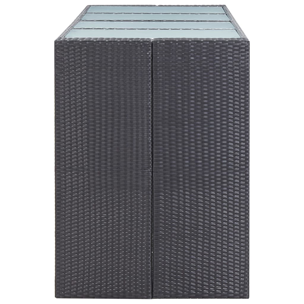 Utendørs barsett 9 deler polyrattan sort - number 4.