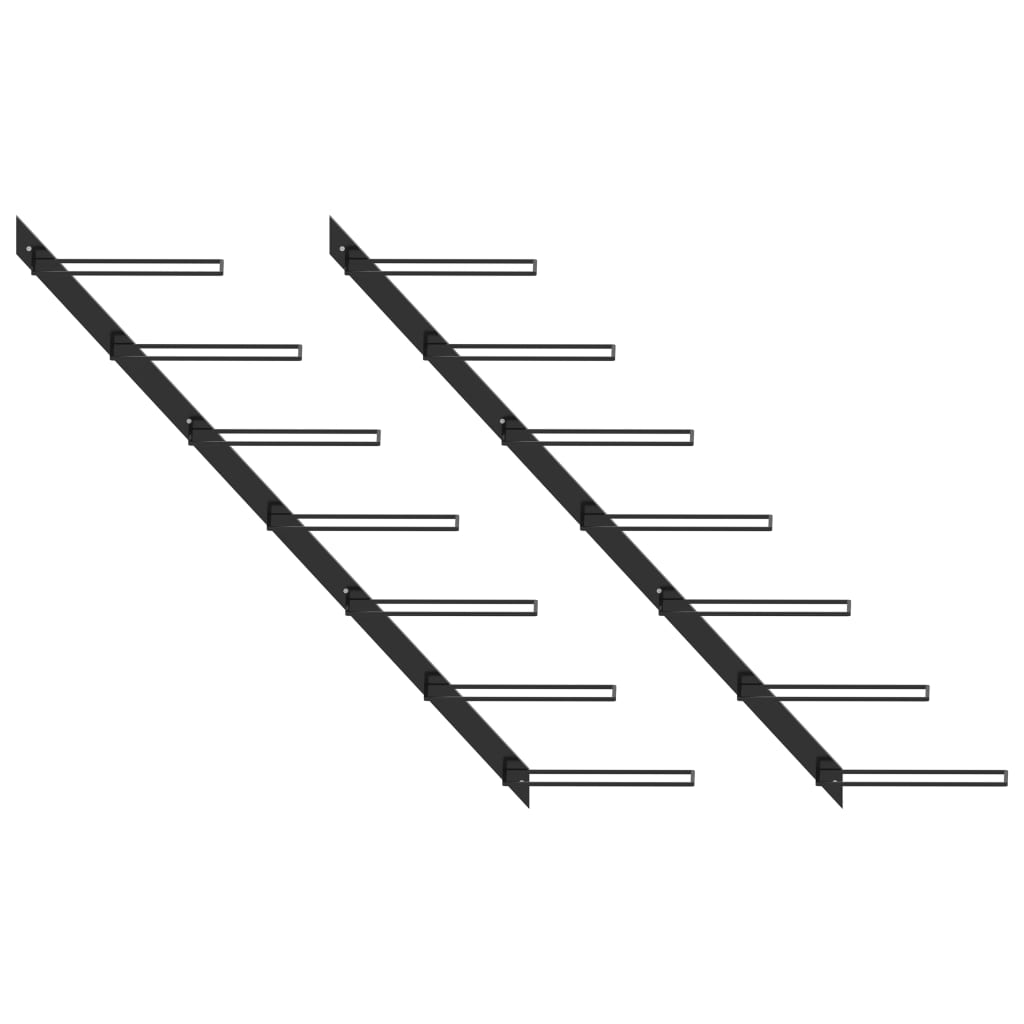 Væghængte vinreoler 2 stk. til 14 vinflasker metal sort - number 1.