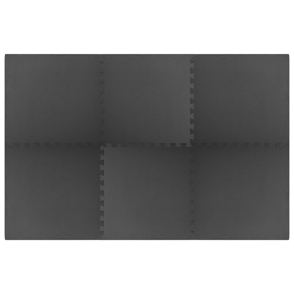 Gulvmåtter 6 stk. 2,16 ㎡ eva-skum sort - number 2.