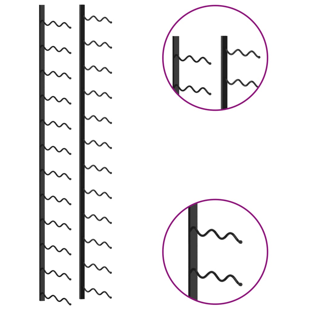 Væghængt vinreol til 24 flasker jern sort - number 4.