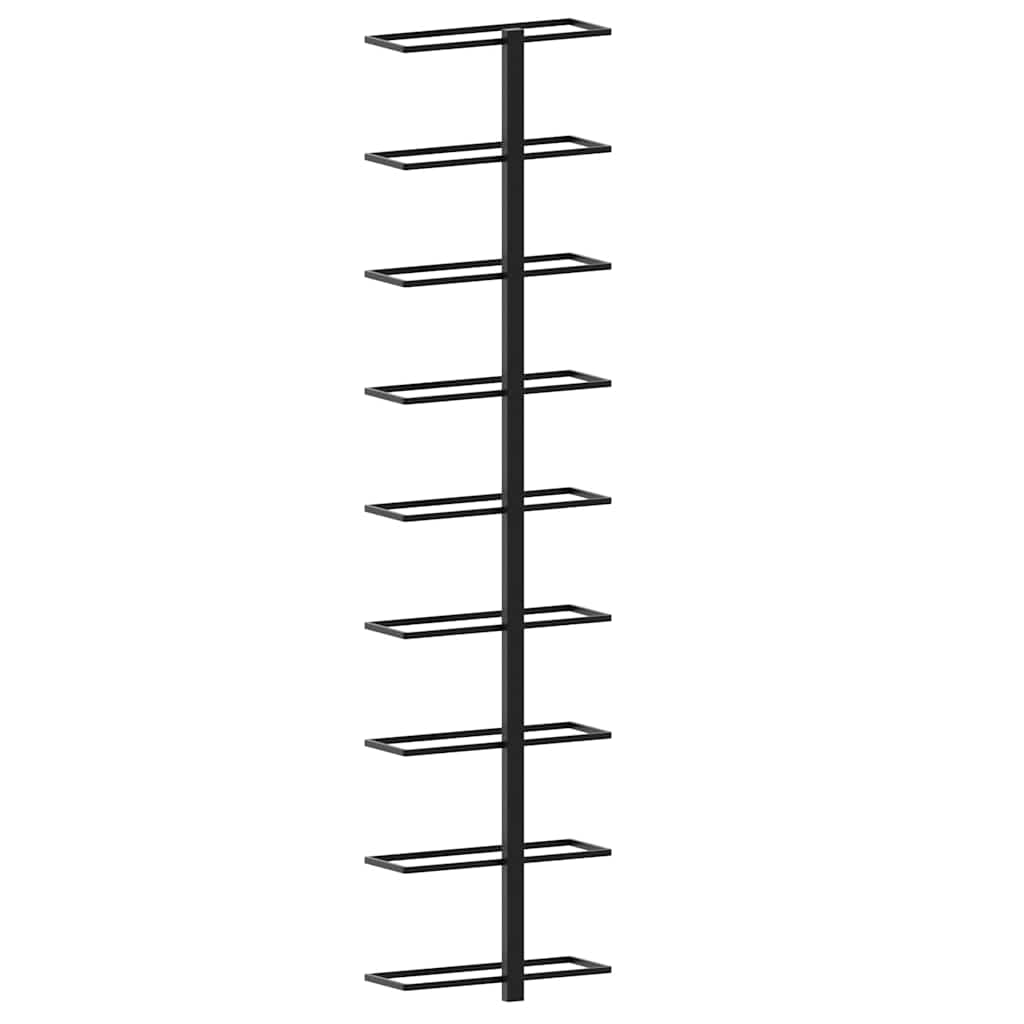 Zidni stalak za vino za 9 boca crno željezo - number 6.