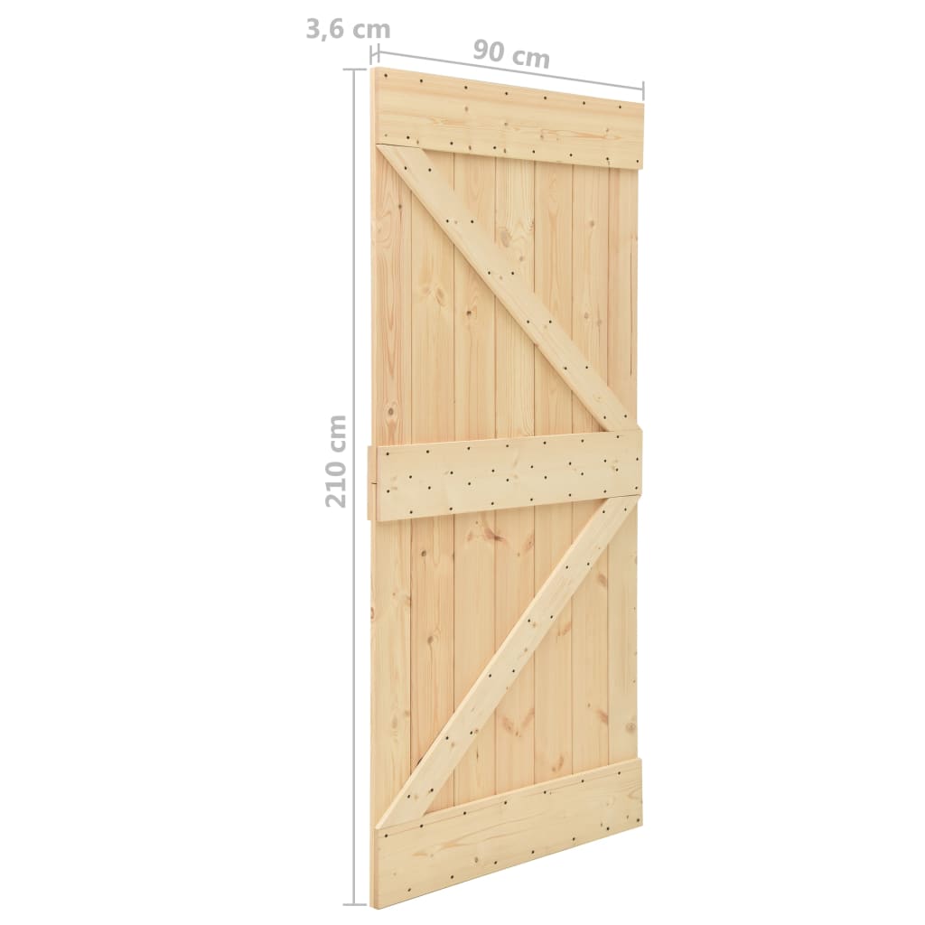 Dør 90x210 cm massivt fyrretræ - number 9.