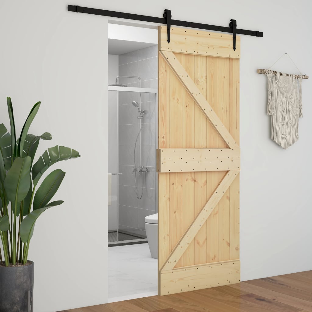 Dør 90x210 cm massivt fyrretræ - number 8.