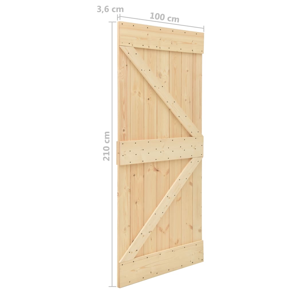 Dør 100x210 cm massivt fyrretræ - number 9.
