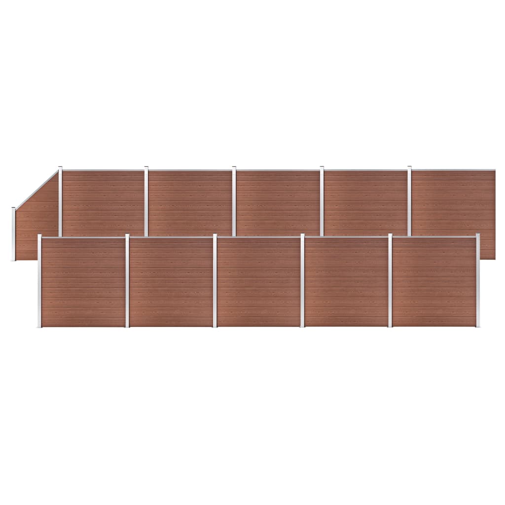Ensemble de clôture 10 carrés + 1 en pente 1830 x 186 wpc brown - number 1.