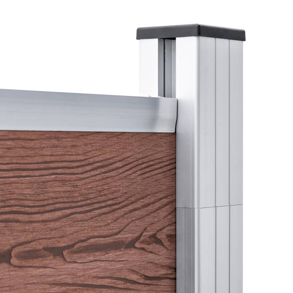 Garden fence 1391 x 186 cm wpc - brown, 1, 8 sections - number 6.