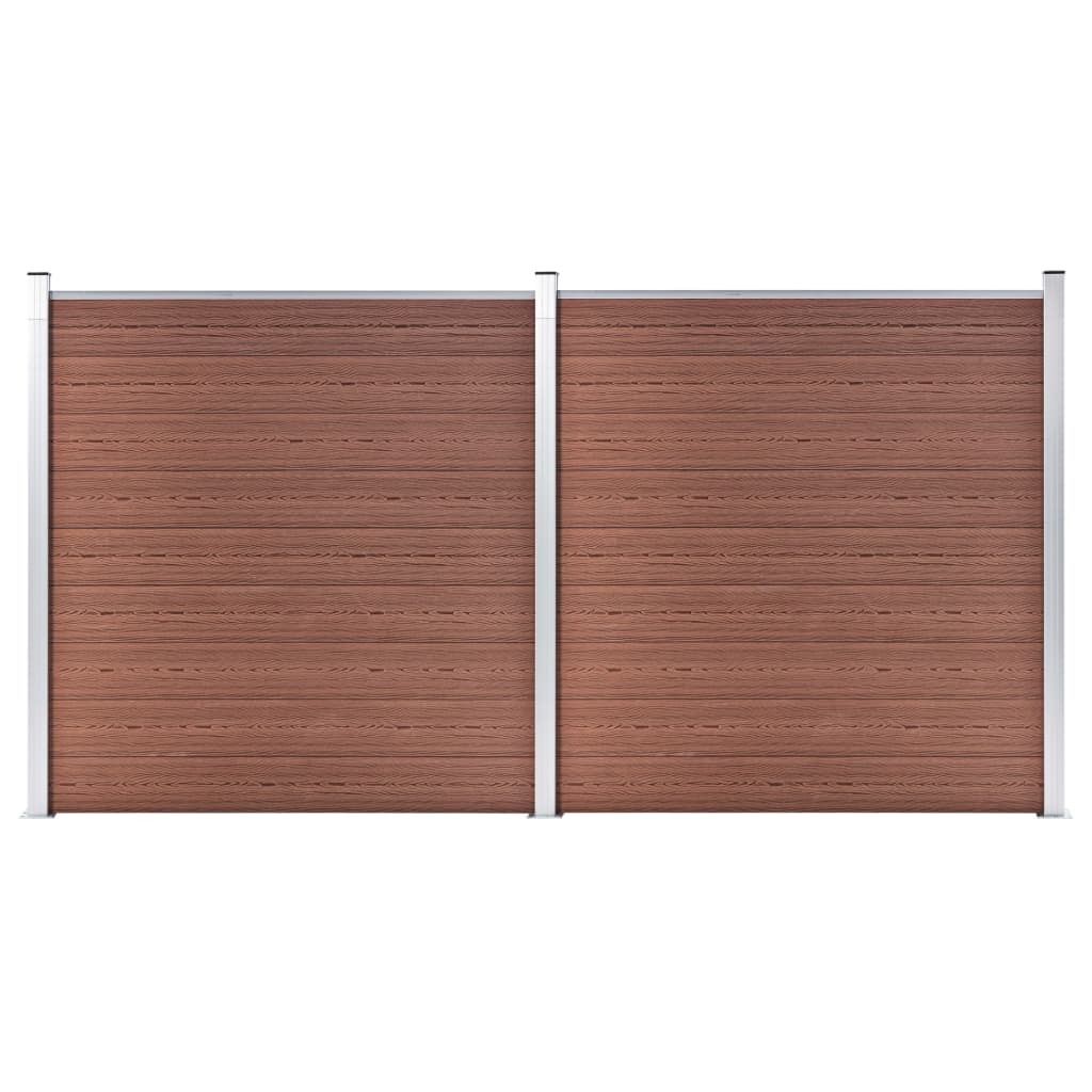 Garden fence wpc 353 x 186 cm brown - number 1.