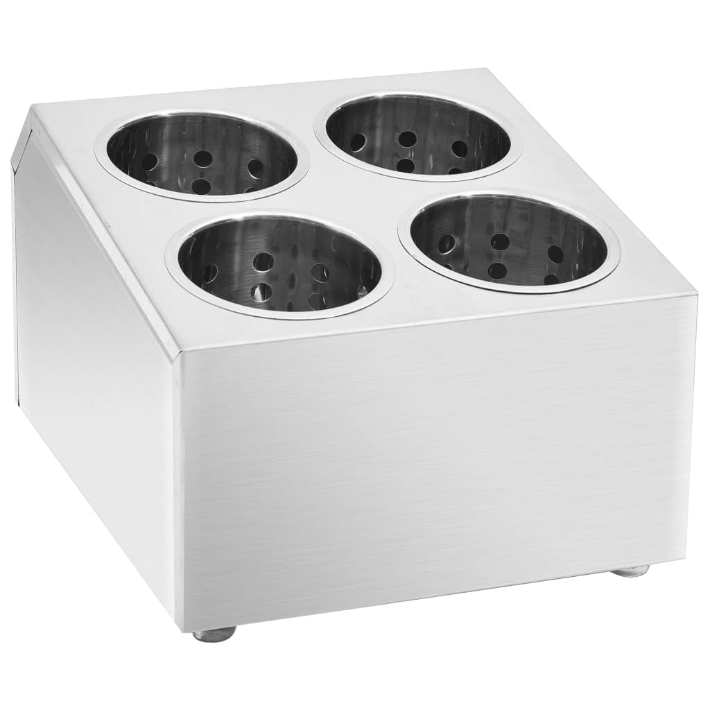 Bestikholder 4 rum firkantet rustfrit stål - number 2.