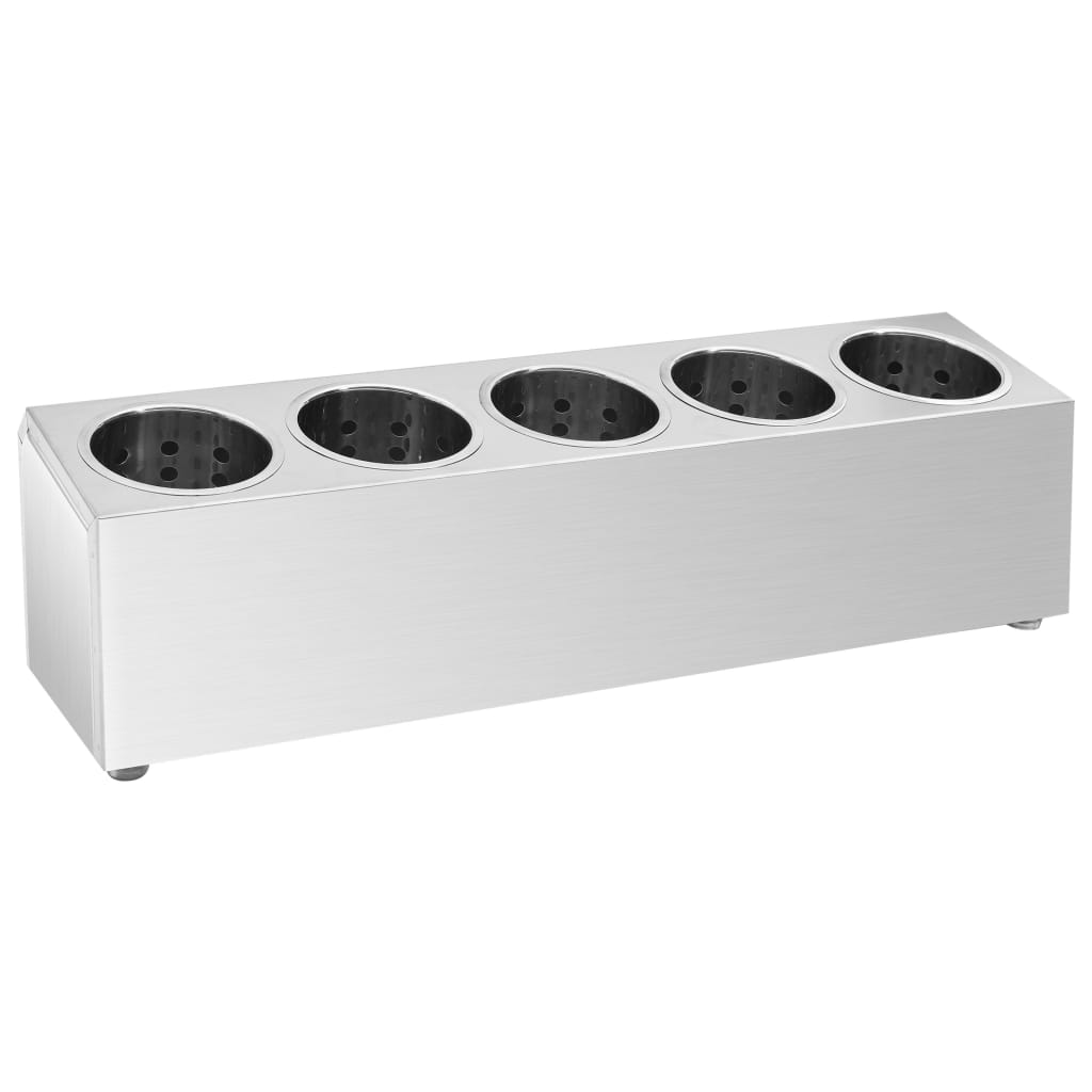 Bestikholder 5 rum rektangulær rustfrit stål - number 2.