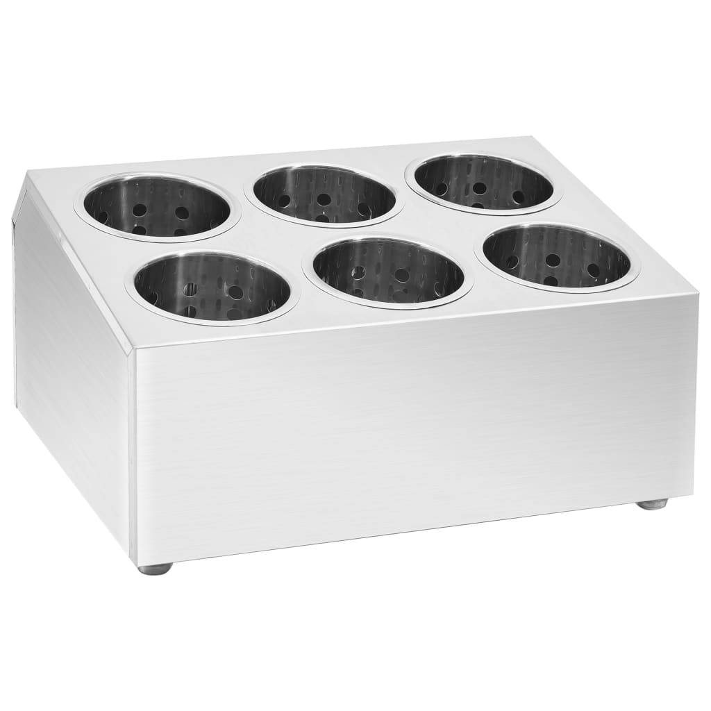 Bestikholder 6 rum firkantet rustfrit stål - number 2.