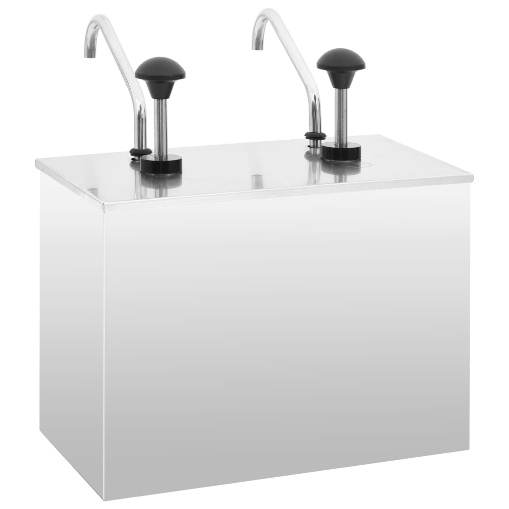 Saucedispenser 2 x 3,5 l rustfrit stål - number 4.