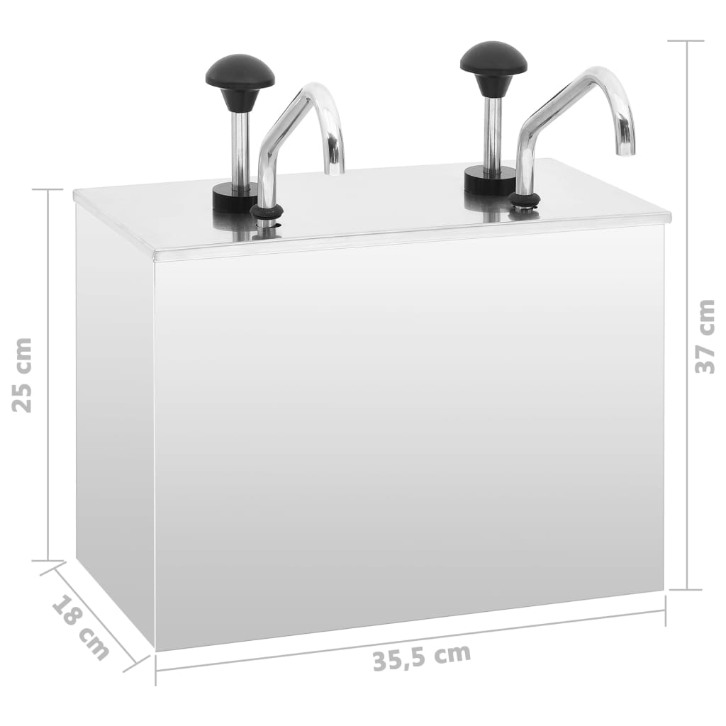 Saucedispenser 2 x 3,5 l rustfrit stål - number 8.