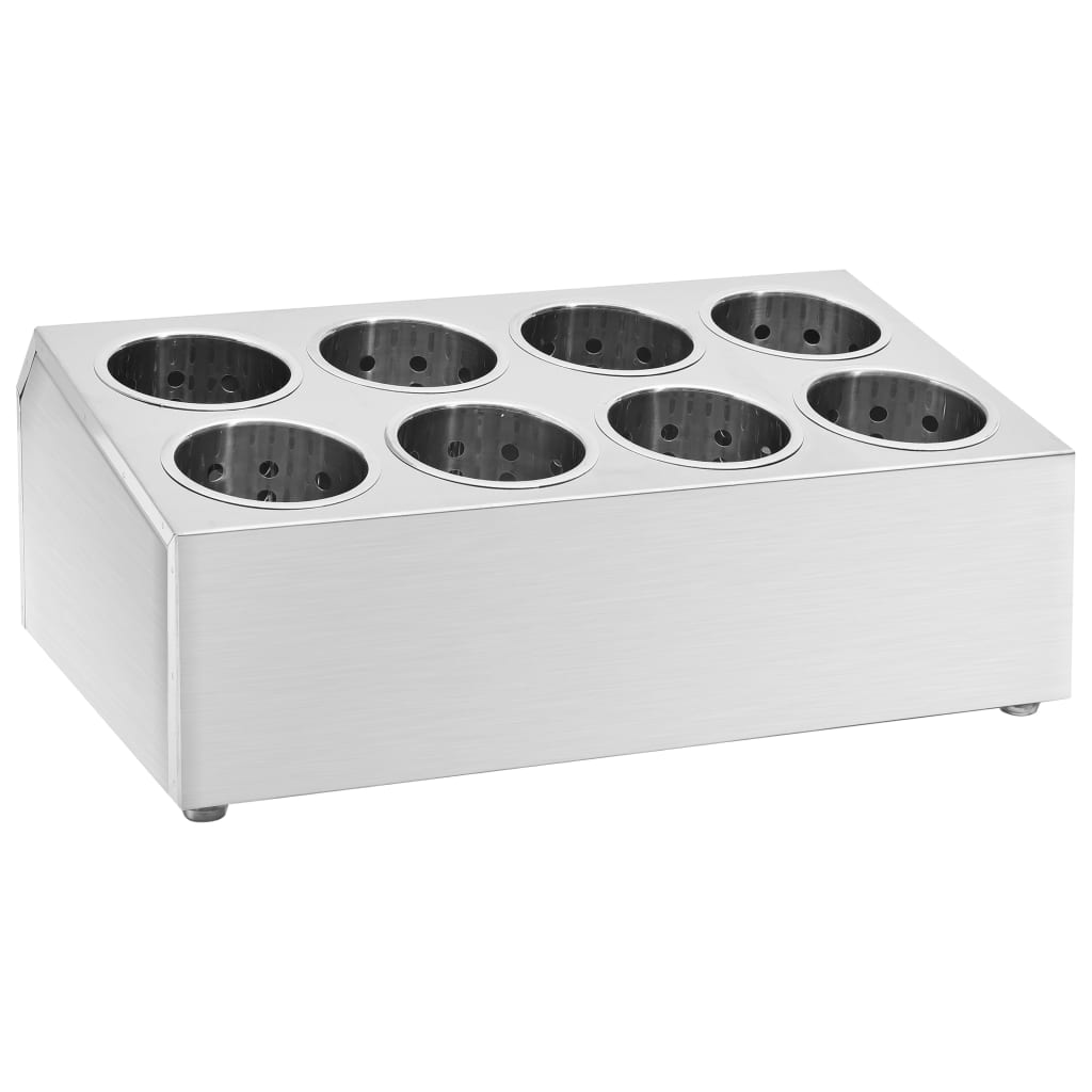 Bestikholder 8 rum rektangulær rustfrit stål - number 2.