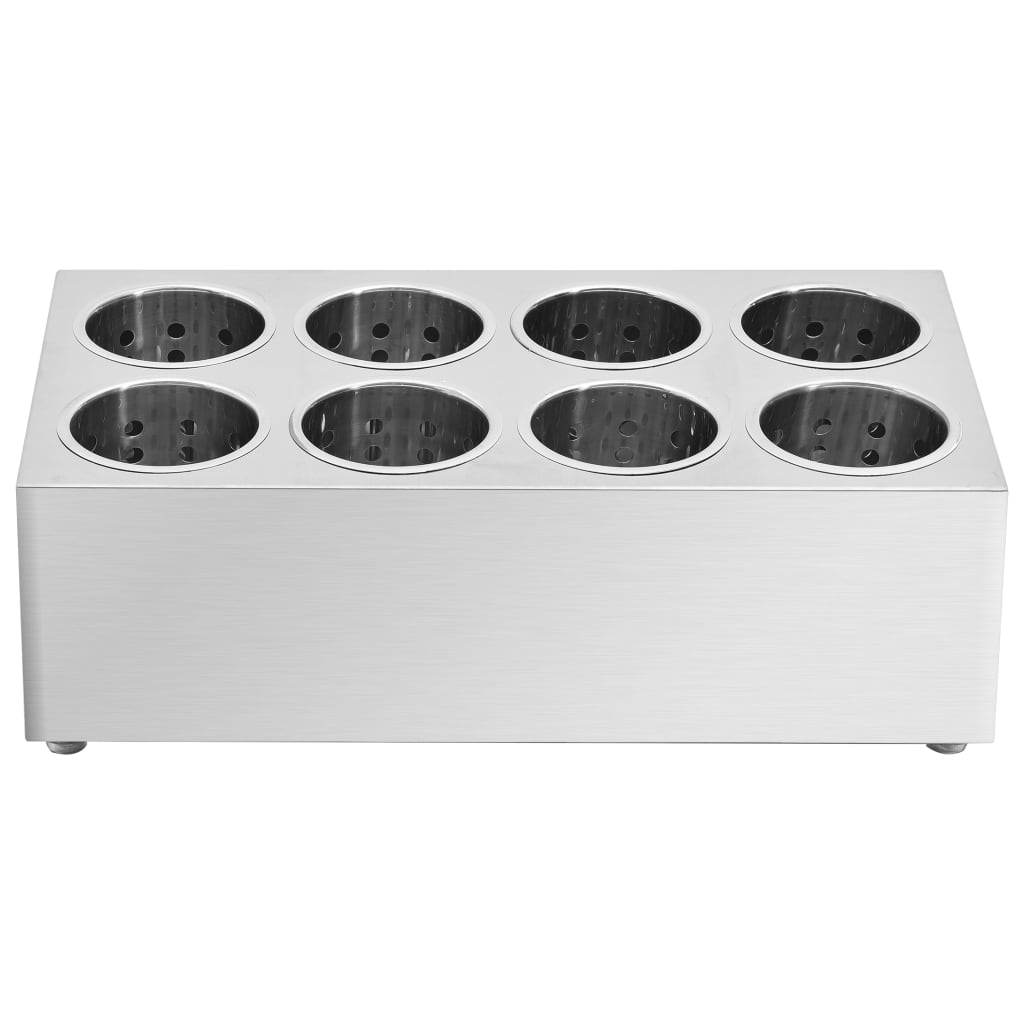 Bestikholder 8 rum rektangulær rustfrit stål - number 3.