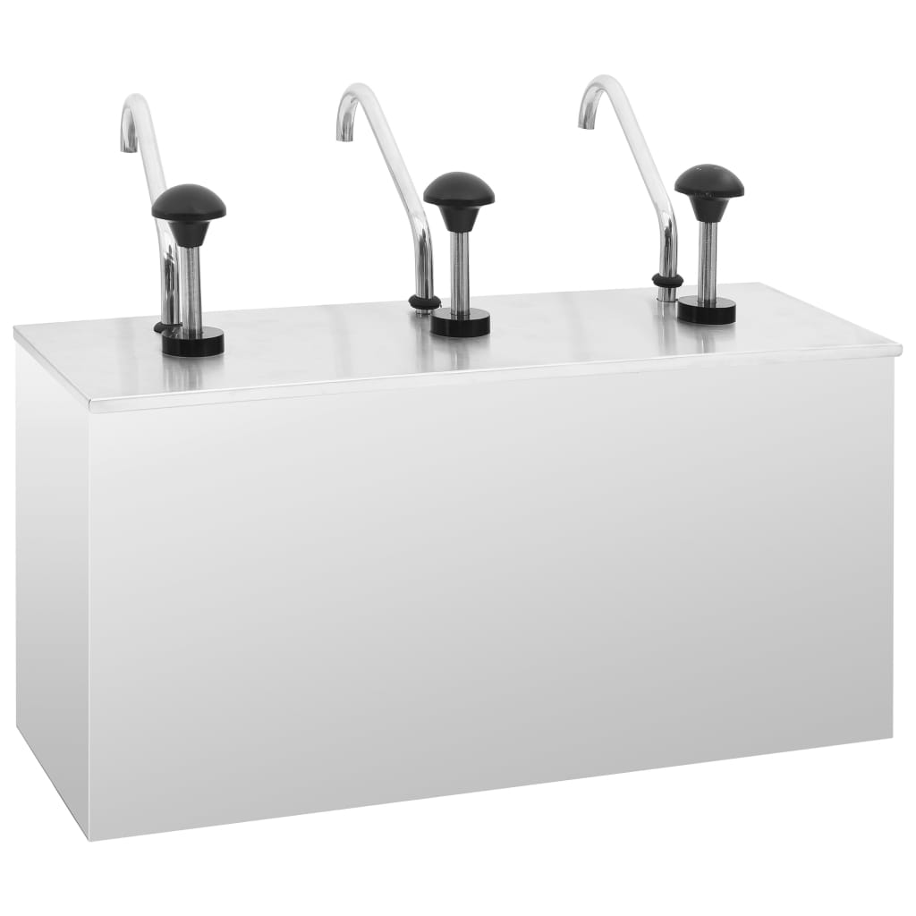 Saucedispenser 3 x 3,5 l rustfrit stål - number 4.