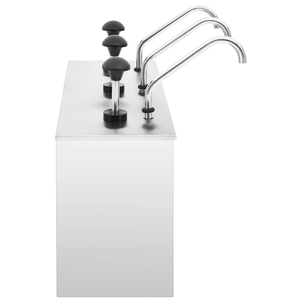 Saucedispenser 3 x 3,5 l rustfrit stål - number 3.