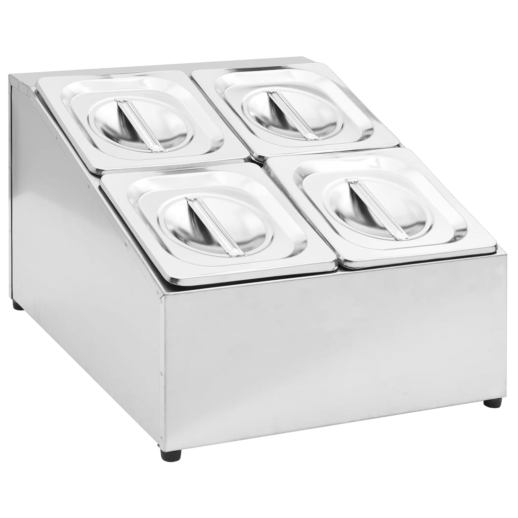 Gastronorm beholder med 4 gn 1/6-beholdere rustfrit stål - number 2.