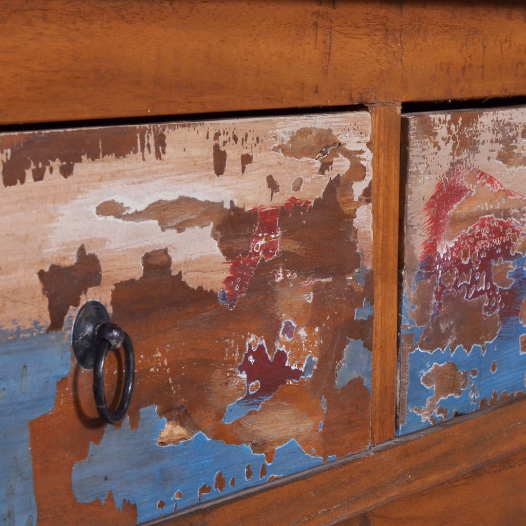 Tv-skab 110x35x40 cm genanvendt teaktræ - number 9.