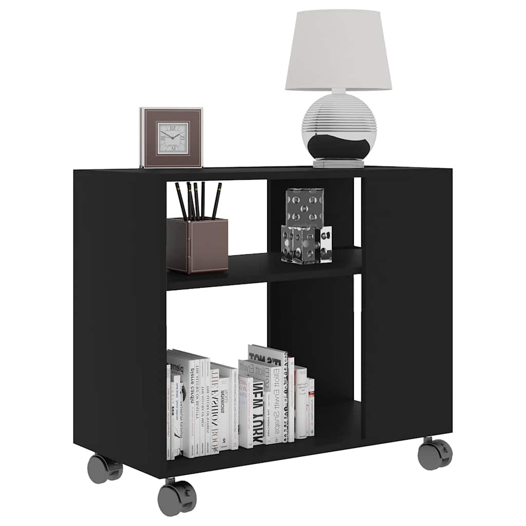 Sidebord 70x35x55 cm konstrueret træ sort - number 3.