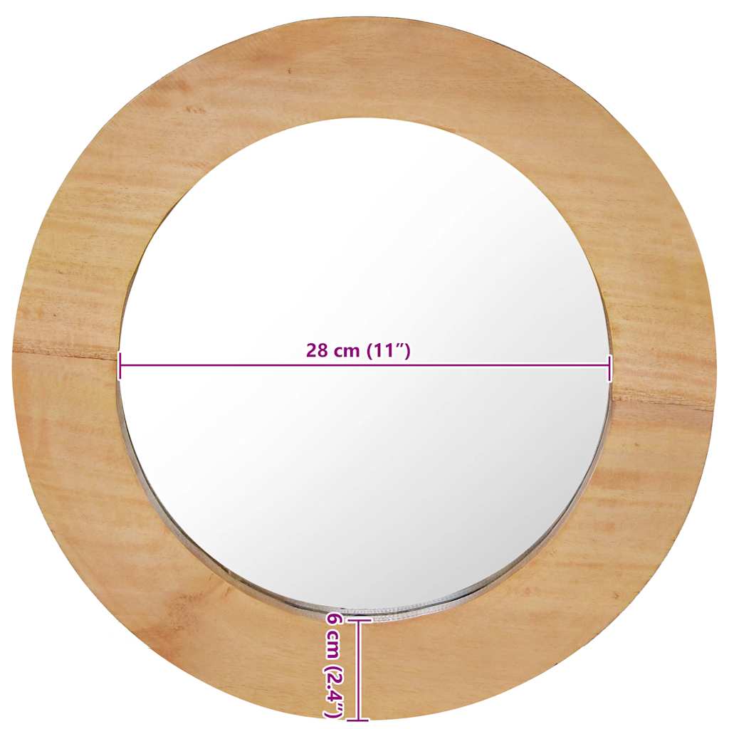 Miroir mural 40 cm teck rond - φ 40 cm, 1 - number 6.
