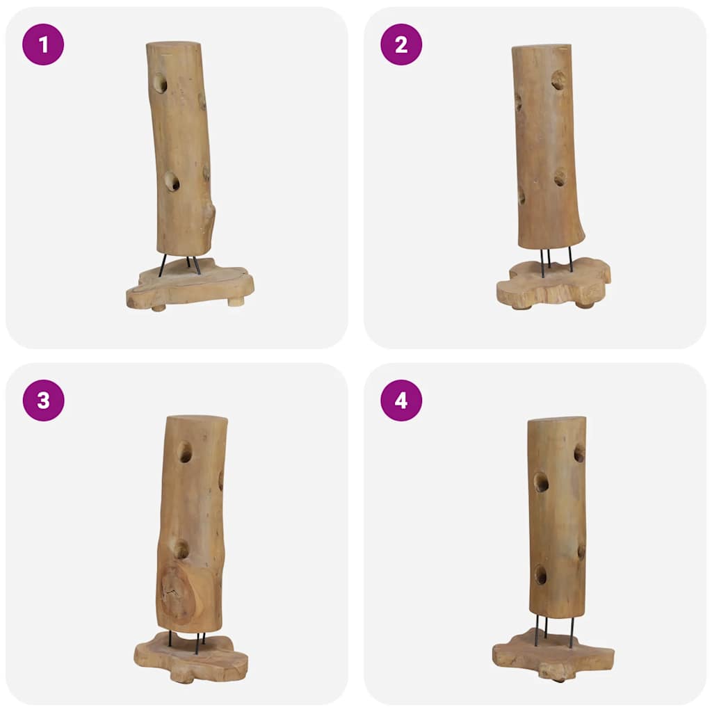 Vinreol til 8 flasker 40x30x80 cm massivt teaktræ - number 3.