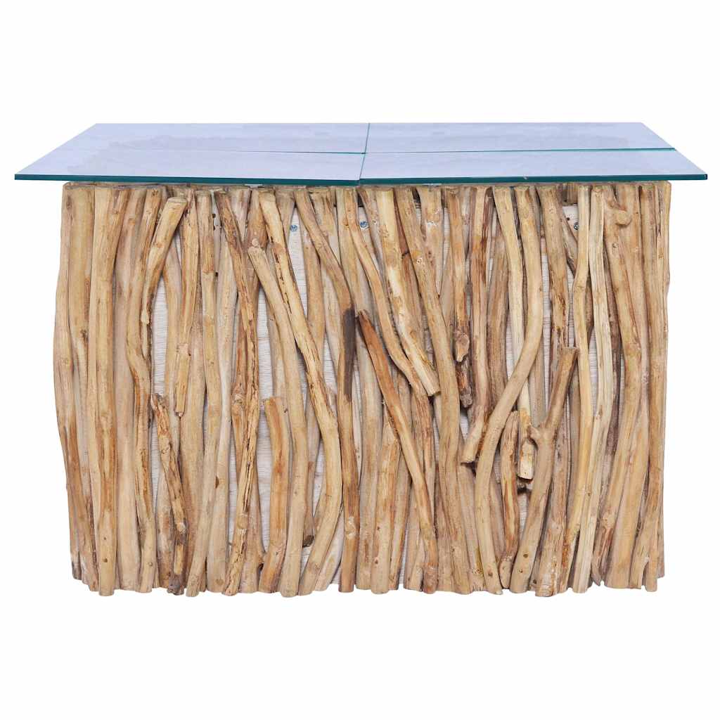 Stolić za kavu sa staklenom pločom 66x66x40 cm puno tikovino drvo - 66x66x40 cm (dxšxv), 60x60x40 cm (dxš) - number 2.