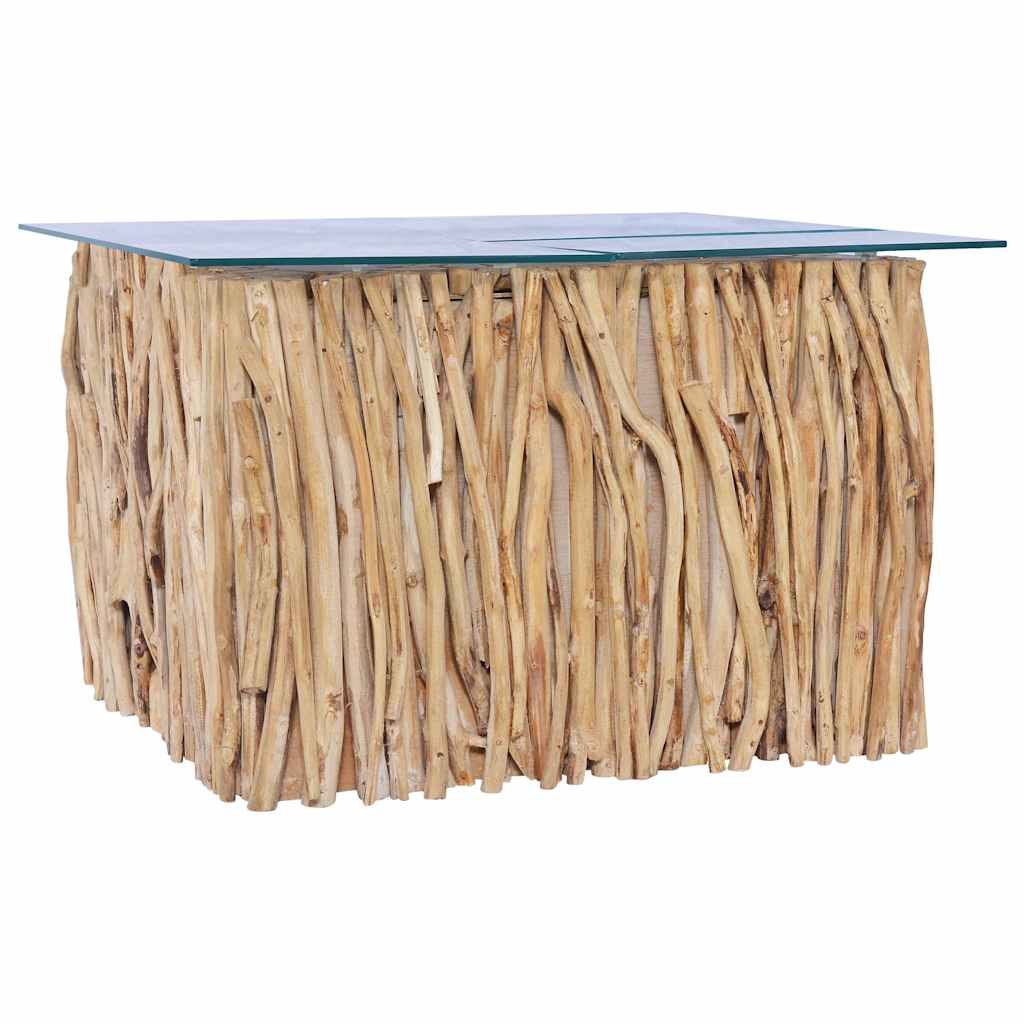 Stolić za kavu sa staklenom pločom 66x66x40 cm puno tikovino drvo - 66x66x40 cm (dxšxv), 60x60x40 cm (dxš) - number 5.