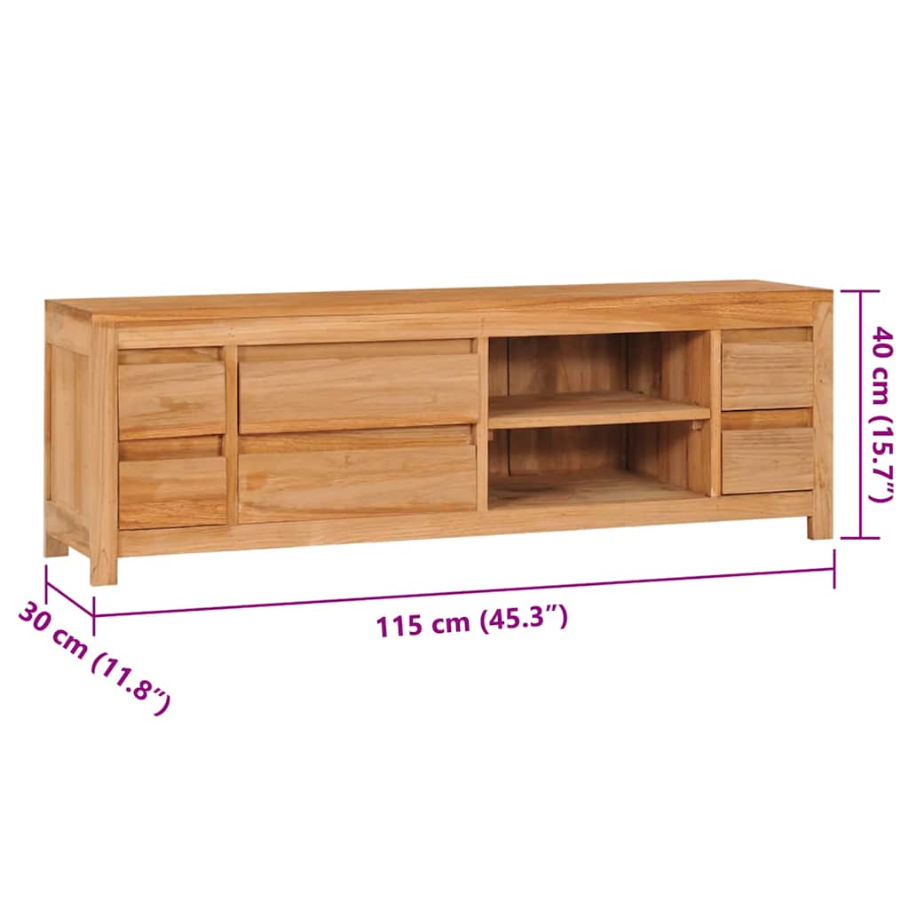 Stolik rtv 120x30x40 cm lite drewno tekowe - number 8.