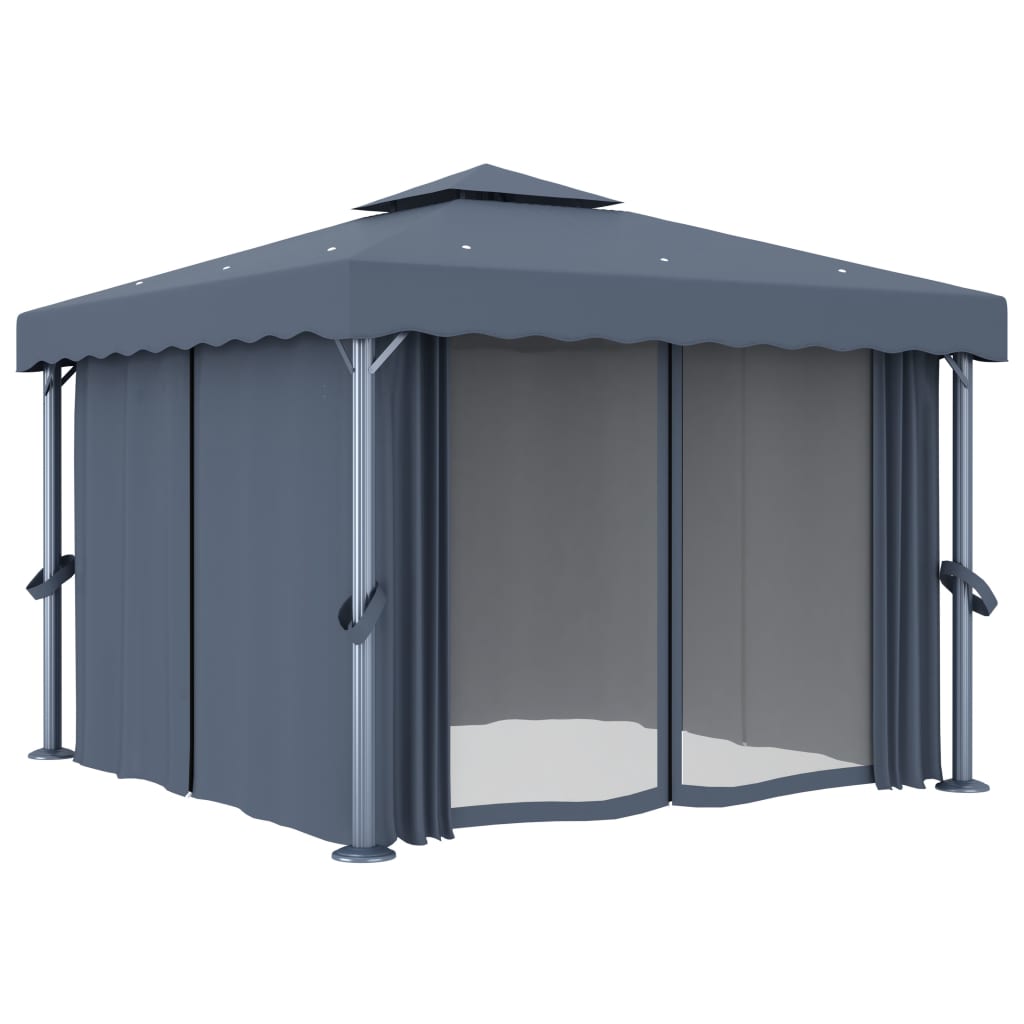 Pavilion with aluminum curtain - anthracite grey, 3 x 3 m, 1 - number 2.