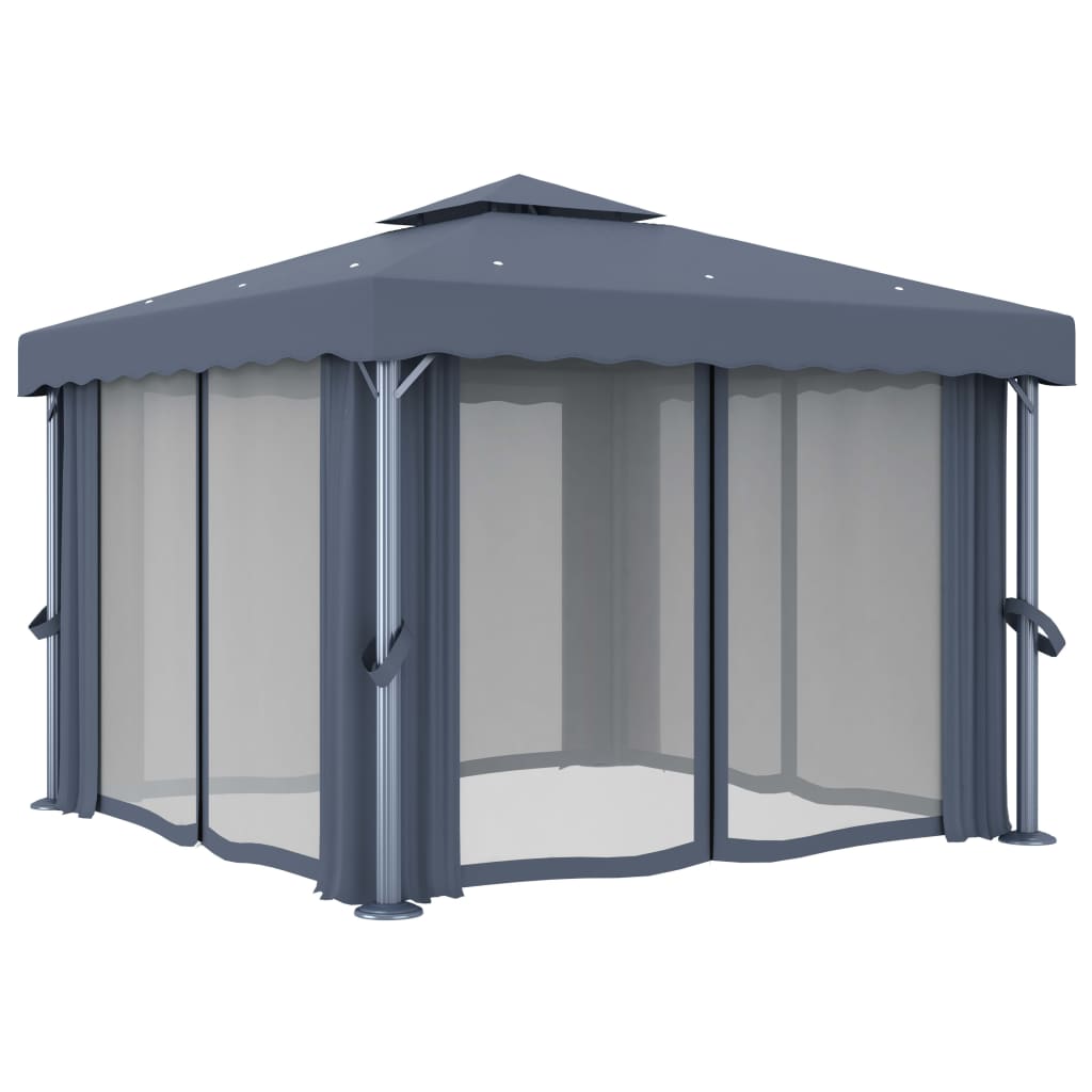 Pavilion with aluminum curtain - anthracite grey, 3 x 3 m, 1 - number 3.