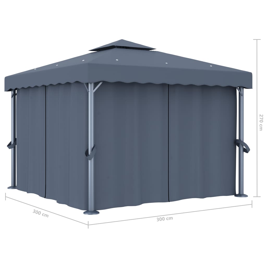 Pavilion with aluminum curtain - anthracite grey, 3 x 3 m, 1 - number 6.
