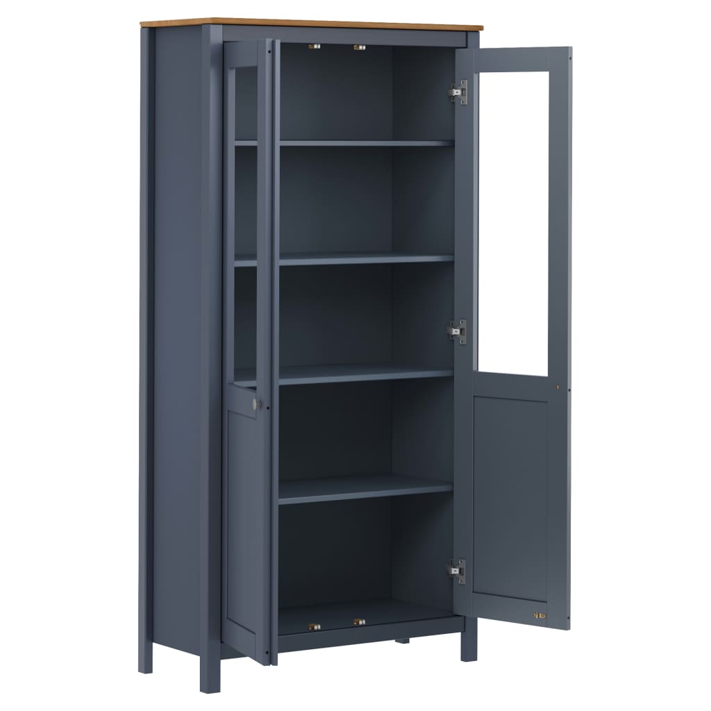 Højskab hill 85x37x170,5 cm massivt fyrretræ grå - number 3.