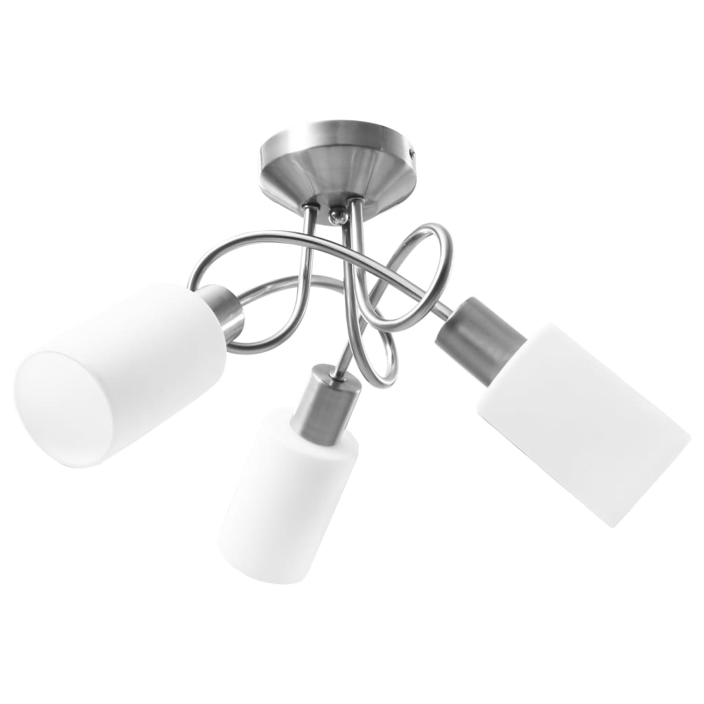 Plafonnier avec abat-jour en céramique pour ampoules e14 blanc - 1, cône - number 2.