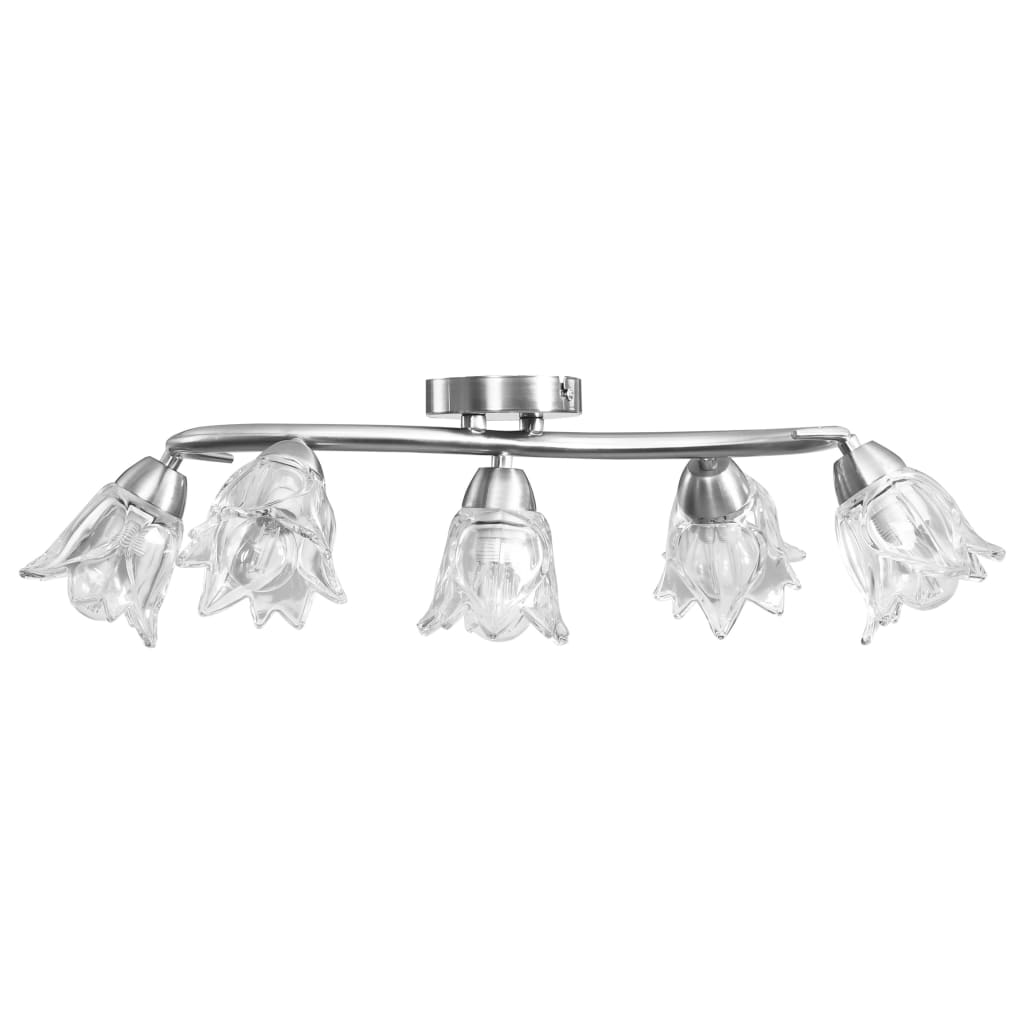 Ceiling lamp transparent glass shades for 5 e14 bulbs tulip shape - number 4.