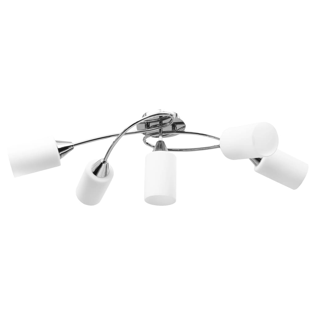 Ceiling lamp with ceramic lampshades for 5 e14 bulbs white - number 2.