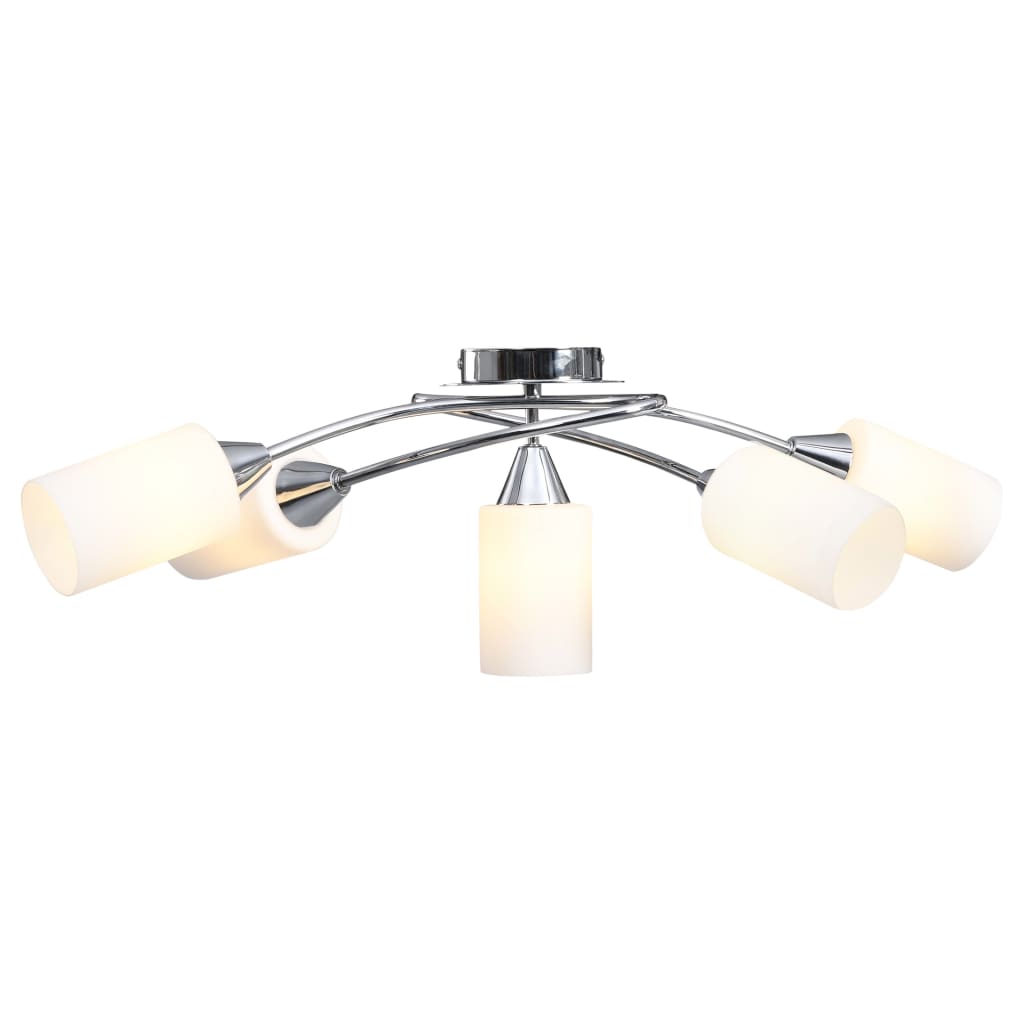 Ceiling lamp with ceramic lampshades for 5 e14 bulbs white - number 3.