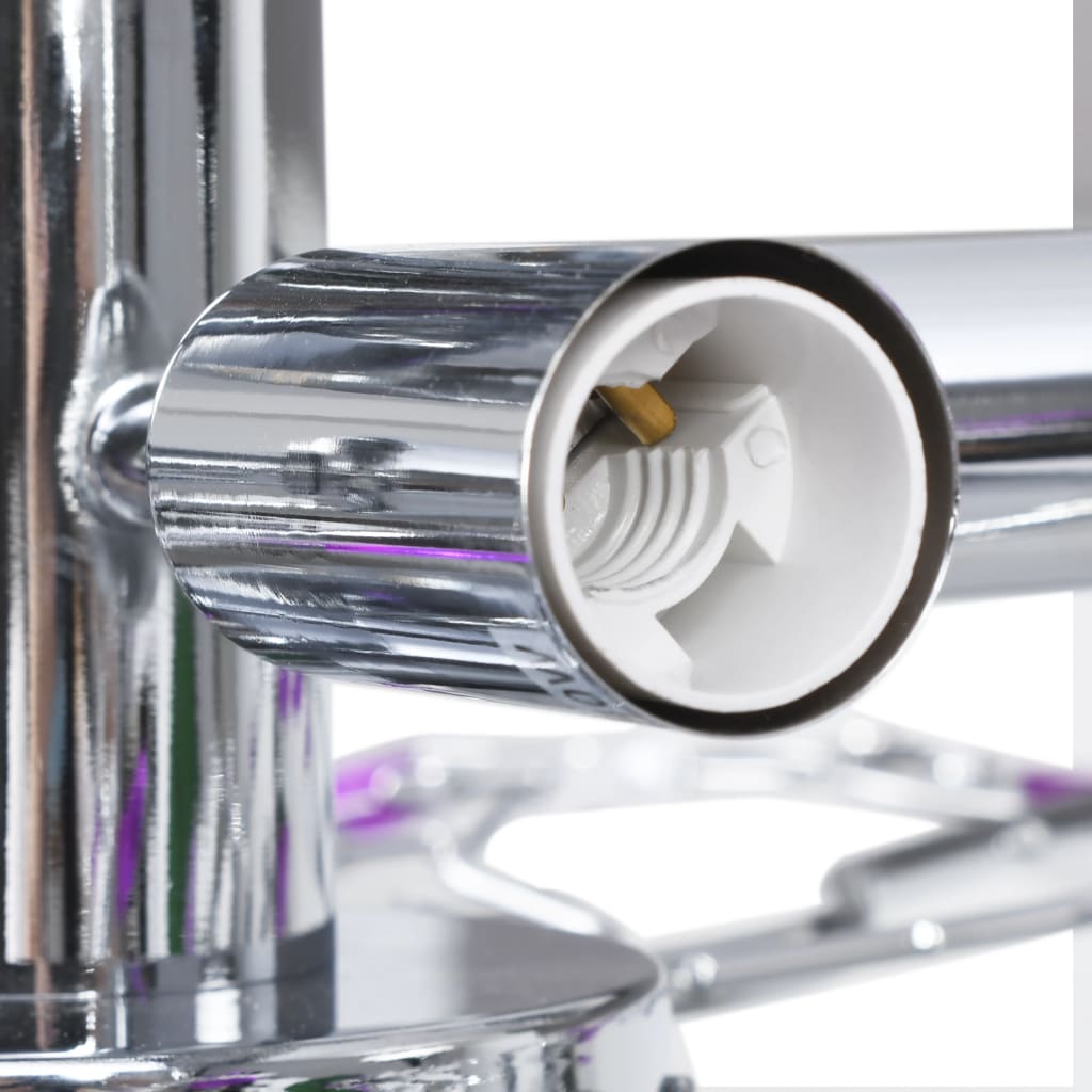 Plafonnier avec feuilles de cristal acrylique pour 5 ampoules e14 - violet, 100 x 15 cm, 1 - number 5.