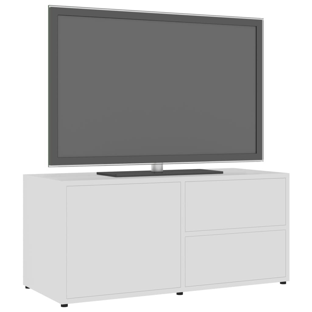 Tv-bord 80x34x36 cm konstrueret træ - hvid, 1 - number 4.