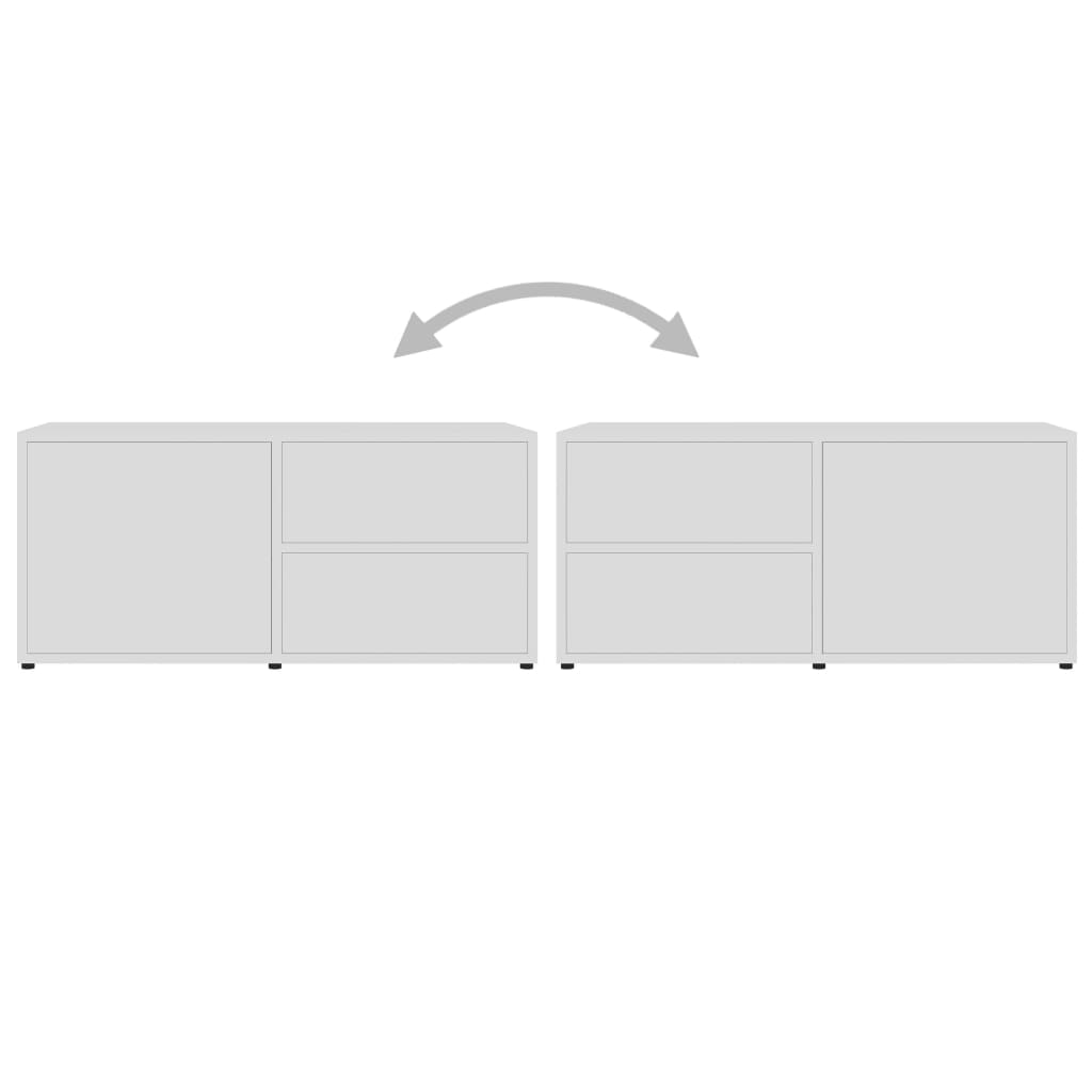 Tv-bord 80x34x36 cm konstrueret træ - hvid, 1 - number 9.