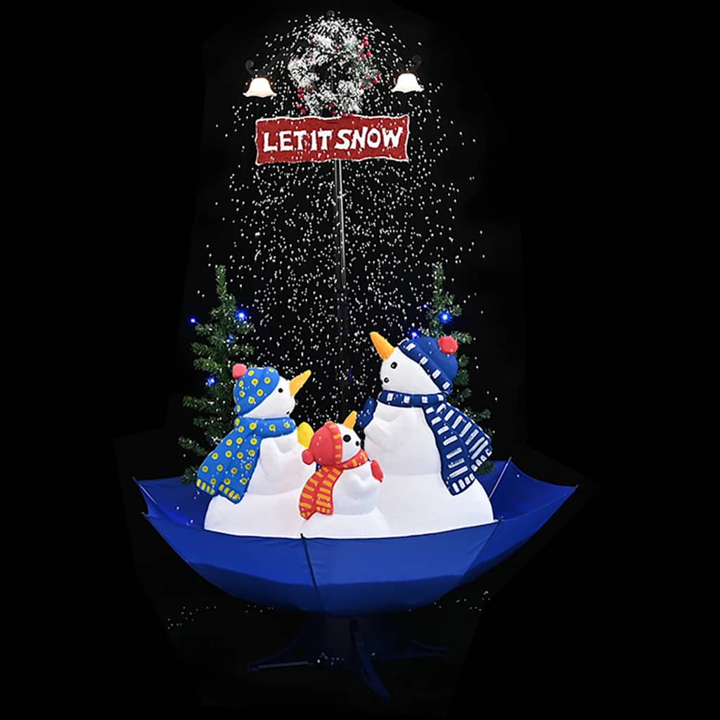 Christmas tree with snowfall umbrella base 170 cm pvc blue - number 1.