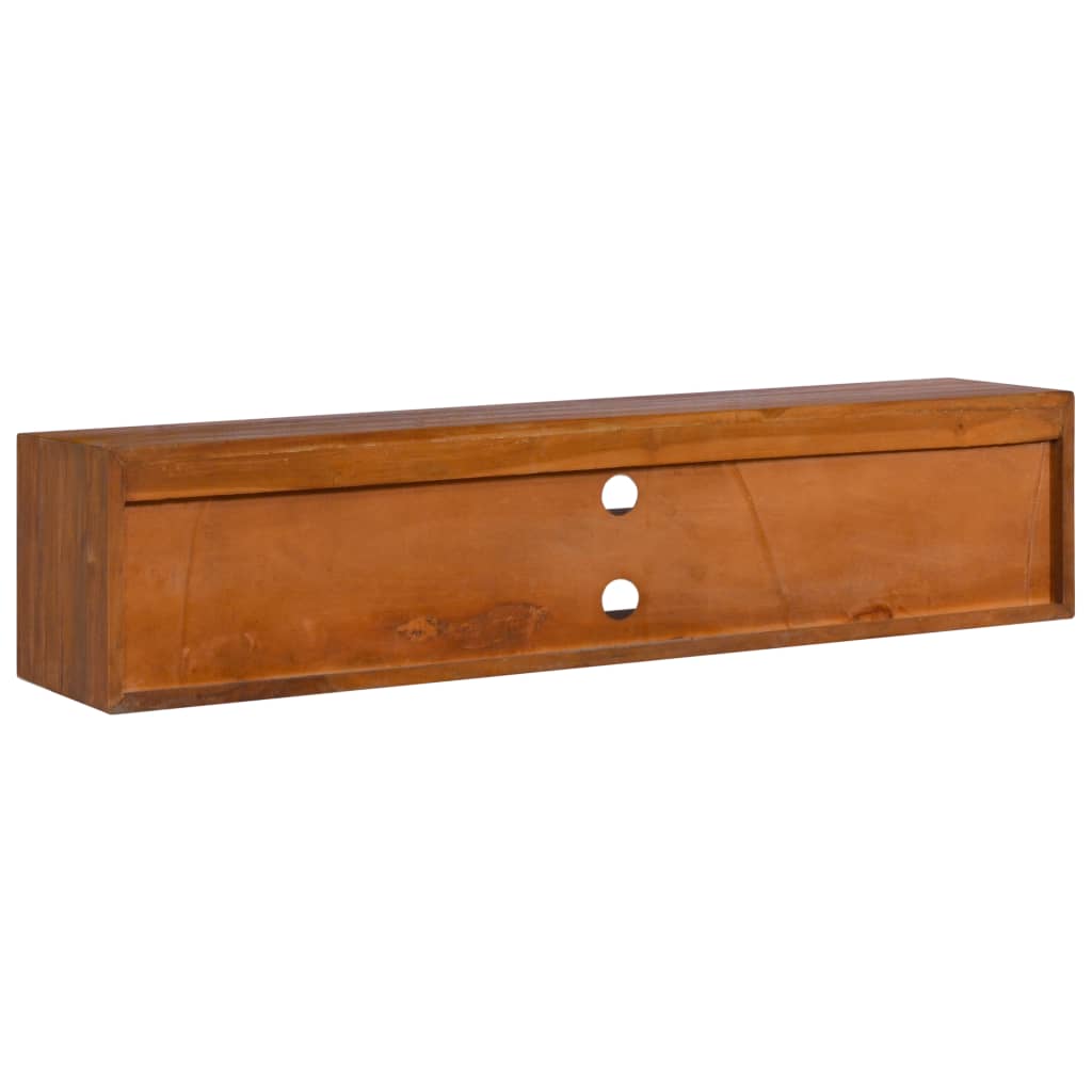 Vegghengt tv-skap 135x30x30 cm heltre teak - number 4.