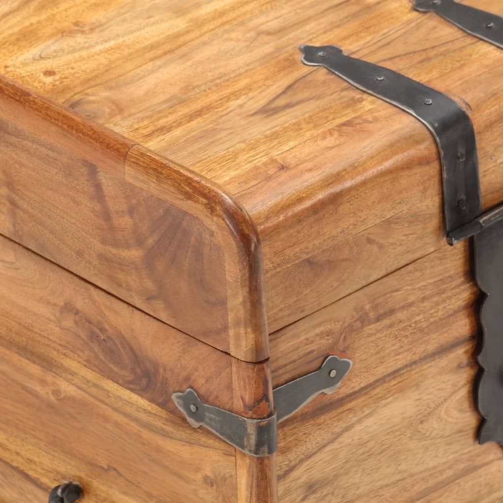 Opbevaringskiste 40x40x40 cm massivt akacietræ - number 7.