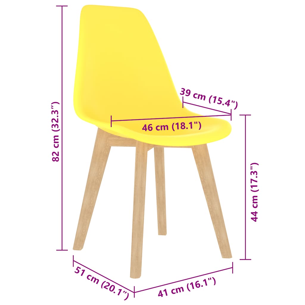 Krzesła do stołu jadalnego szt. plastikowe - żółte, 6 szt. - number 7.