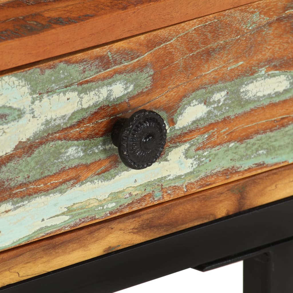 U-formet sidebord 45x30x61 cm massivt resirkulert tre - number 7.