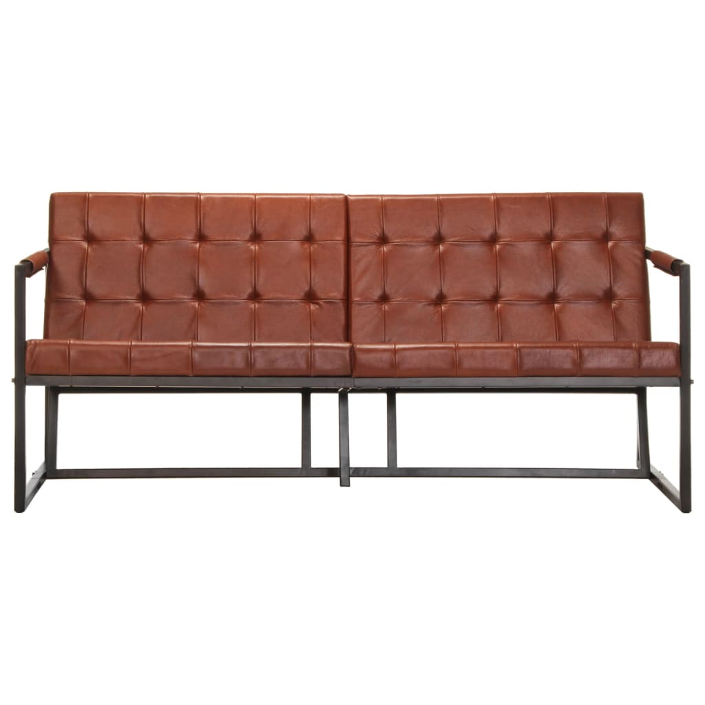 3-personers sofa ægte gedeskind brun - number 2.